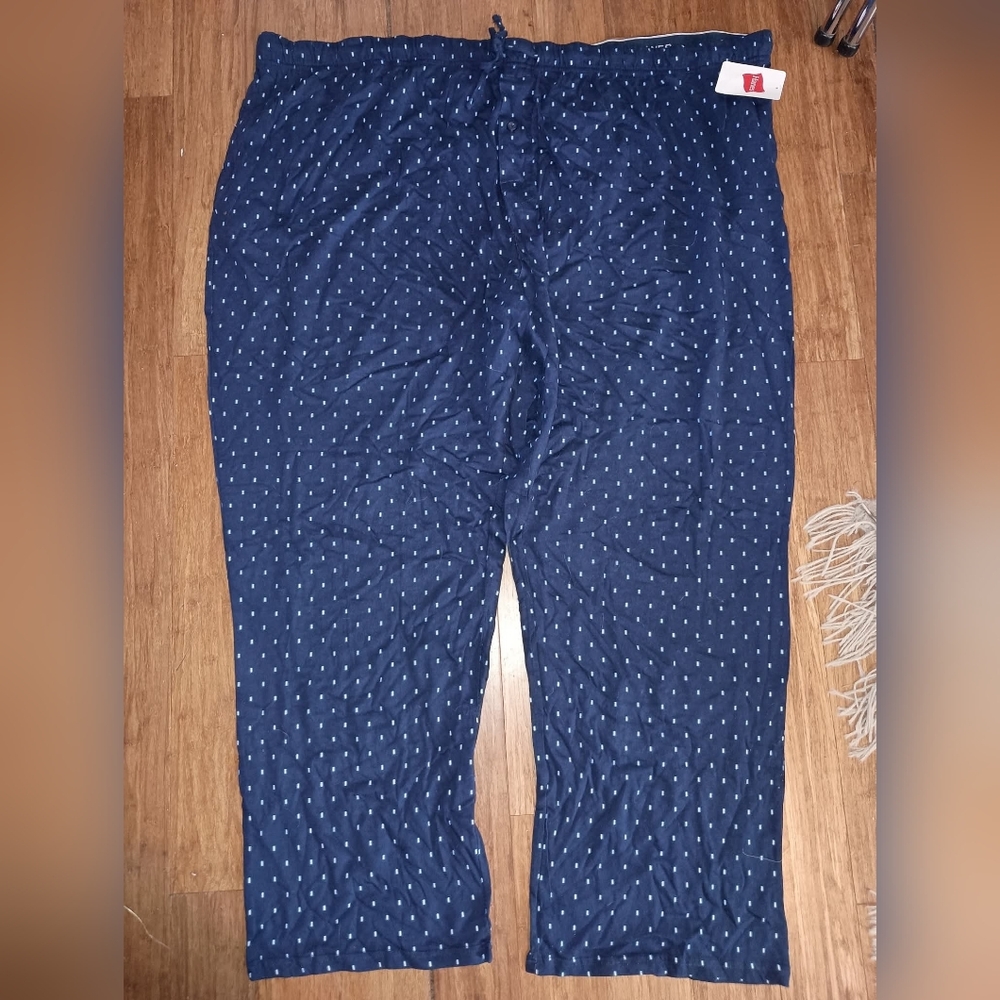 Hanes Navy Printed Lounge Pants with Navy Waistband